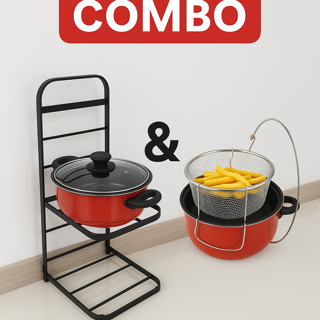 Combo Organizador De Ollas + Olla Al Vapor 🍳