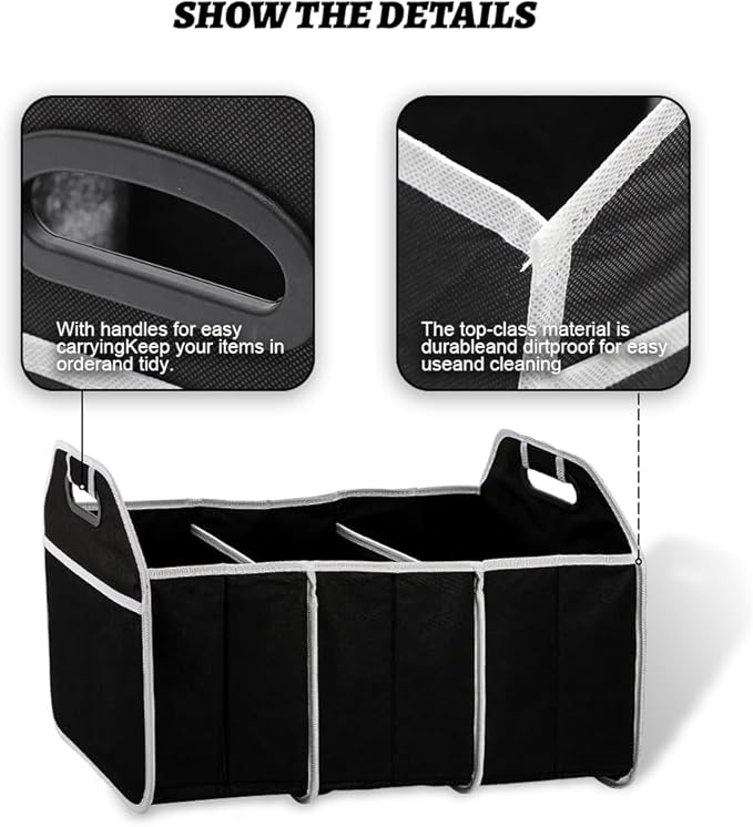 Organizador De Maletero Para Carro – 3 Compartimientos Plegable 🚗