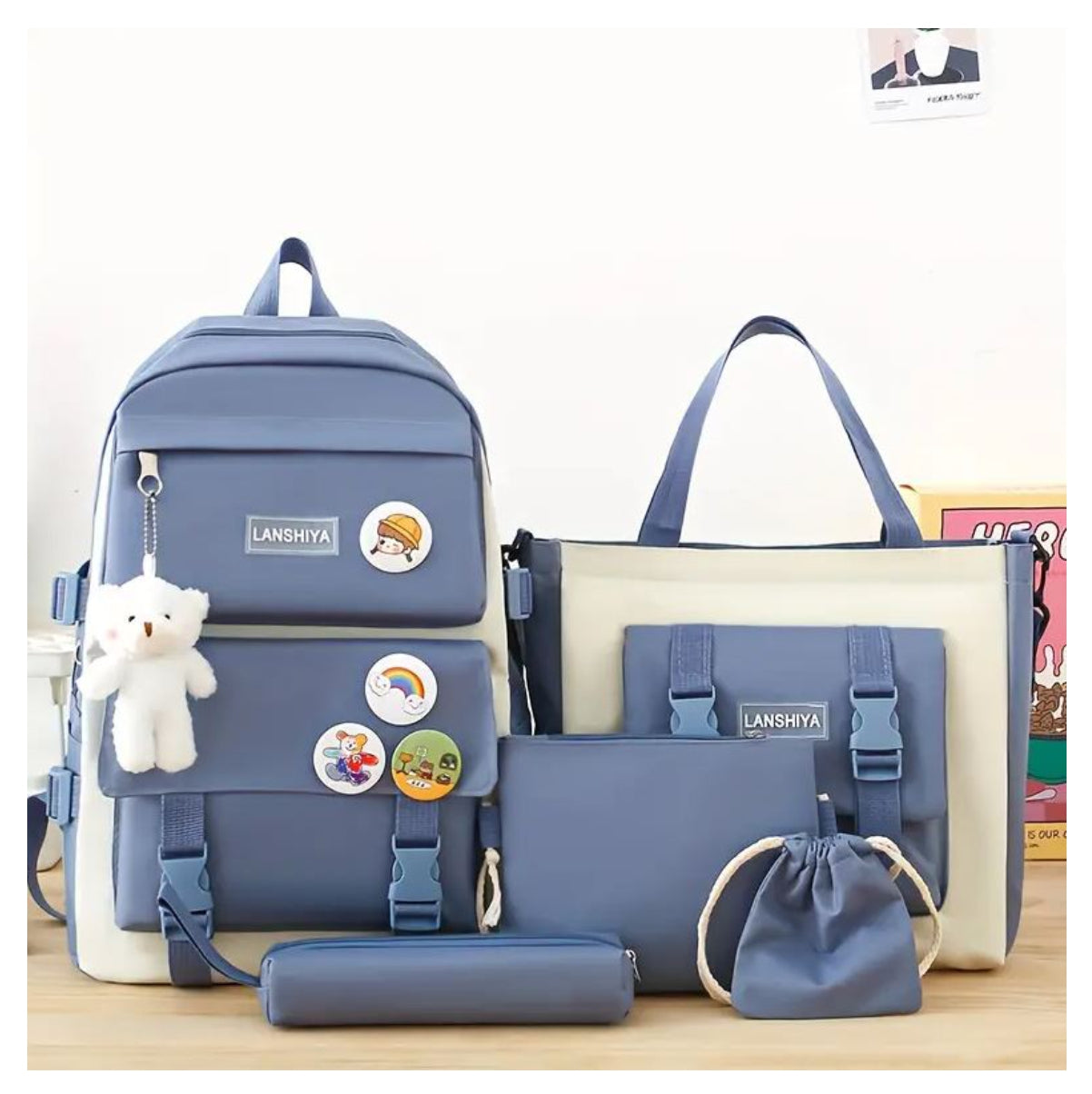 Maleta Coreana Kawaii 5 en 1 Escolar🎒