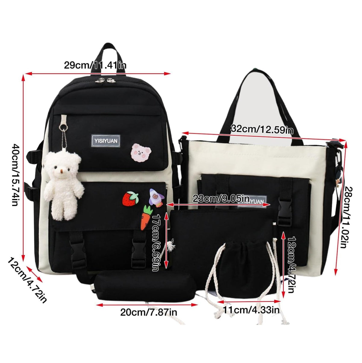Maleta Coreana Kawaii 5 en 1 Escolar🎒