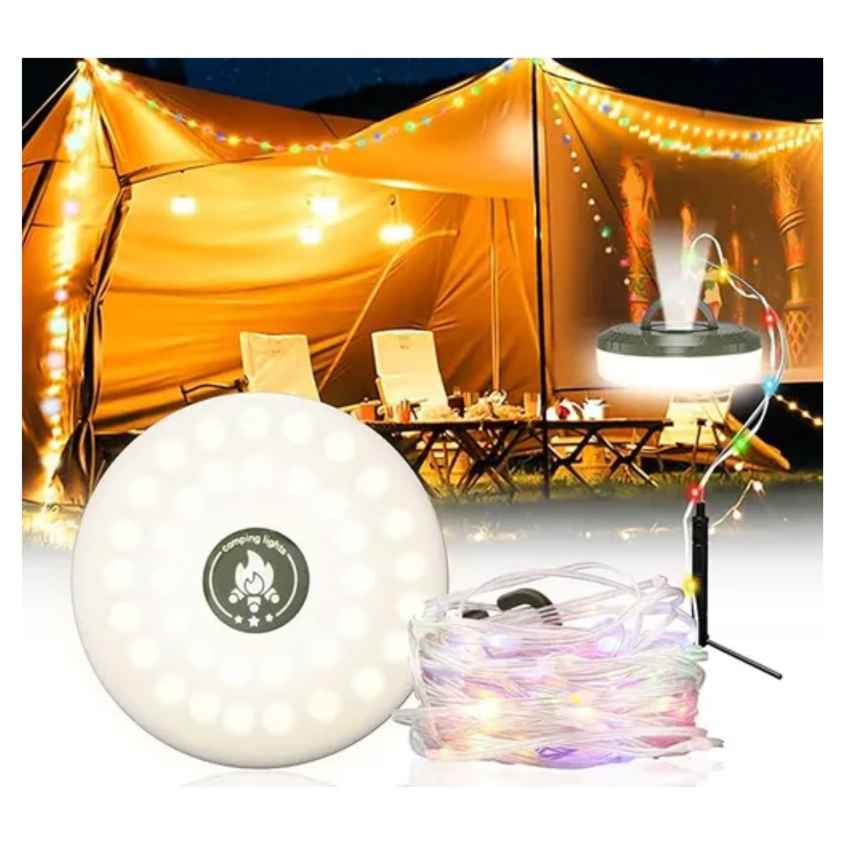 Luces de Cadena Portátiles para Camping 💡🏕️