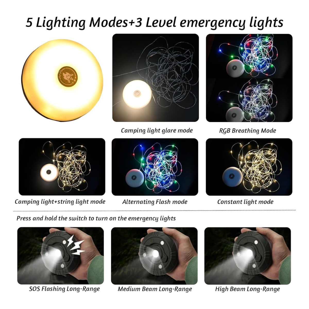 Luces de Cadena Portátiles para Camping 💡🏕️