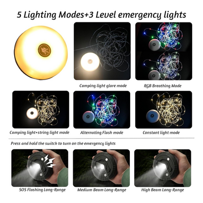 Luces de Cadena Portátiles para Camping 💡🏕️