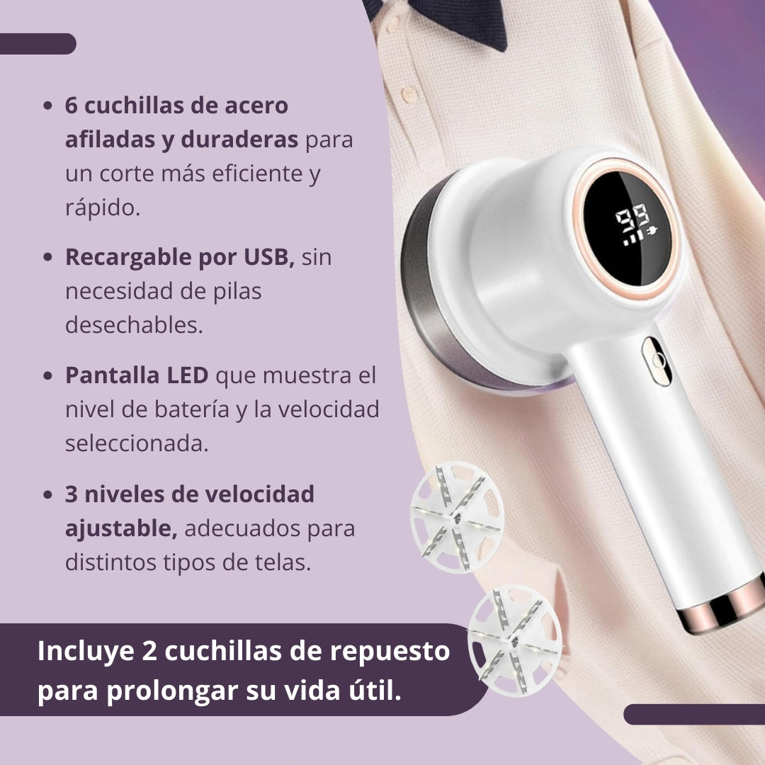 Removedor De Pelusa Eléctrico Recargable 2 en 1 ✨