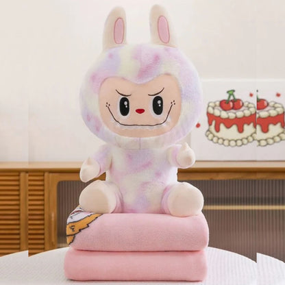 Peluche Labubu Multicolor 3 En 1 Con Cobija 🌈