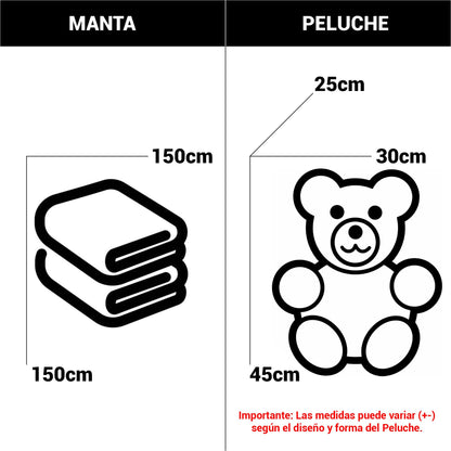 Peluche Labubu Multicolor 3 En 1 Con Cobija 🌈