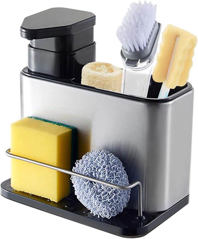 Dispensador De Jabón De Cocina 3 En 1 – Acero Inoxidable 🧴✨