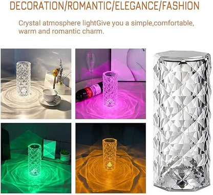 Lámpara Rose Acrílica Táctil – Elegancia En Cada Rincón ✨