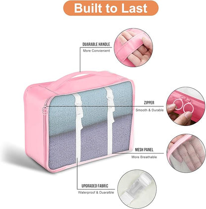 Organizadores de Viaje Kit x8 Piezas Rosa ✈️🧳💗