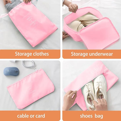 Organizadores de Viaje Kit x8 Piezas Rosa ✈️🧳💗